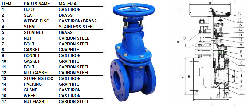 BS3464 Metal Seat Seal Gate Valve drawing