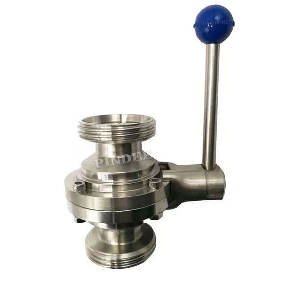 Sanitary Butterfly Type Ball Valve Threaded Ends