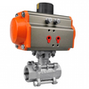 Pneumatic 3 Way SS Ball Valve with Bsp Thread Ends