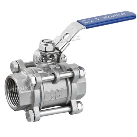 Stainless Steel 3PC Threaded Ball Valve with Lock