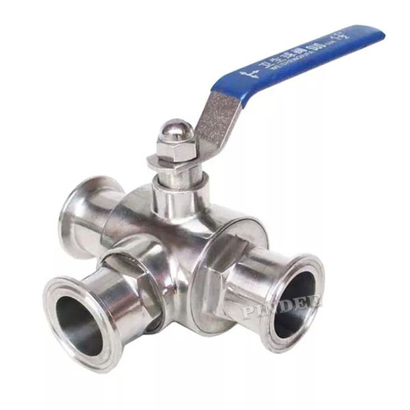 Hygienic Stainless Steel Clamped 3-Way Ball Valve