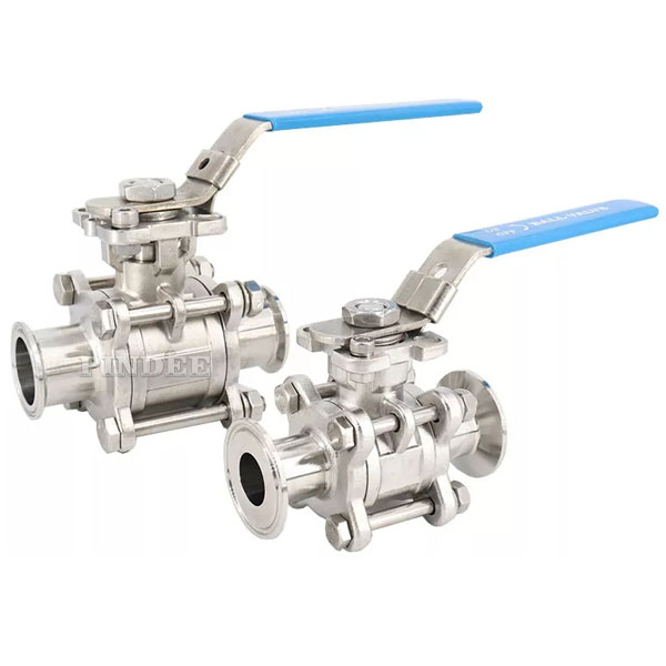 Sanitary 3-Piece Manual Tri-clamp Non Resort Ball Valve