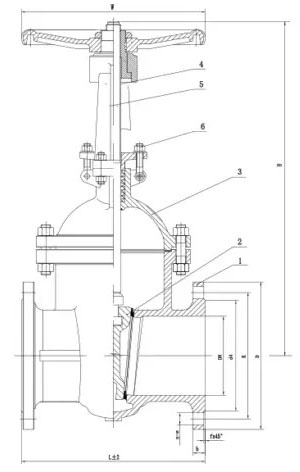 Stainless Steel Rising Stem Gate Valve drawing