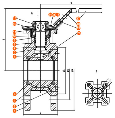 1 Pc Body Wafer Ball Valve Drawing1