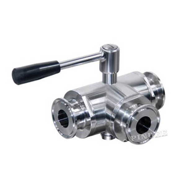 Hygienic Stainless Steel Clamped 3-Way Ball Valve T Port
