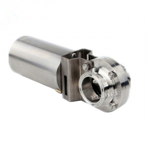 Pneumatic Clamped butterfly valve with stainless steel actuator