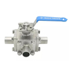SS304 Sanitary Full Cavity Seat 3 Way High Purity Welded Ball Valve