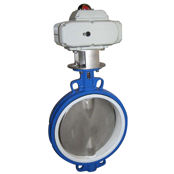 Pindee Valve Manufacture PTFE Seat Electric Wafer Butterfly Valve