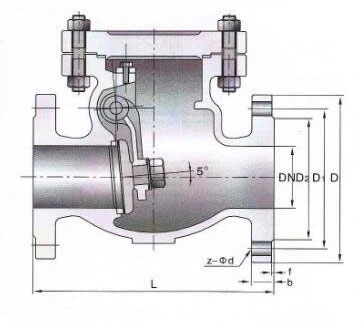 Flanged-Swing-Check-Valve-drawing