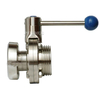 Hygienic Manual Butterfly Valves With Union Nut DIN RJT SMS