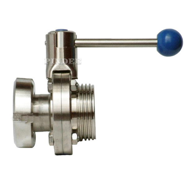 Hygienic Manual Butterfly Valves With Union Nut DIN RJT SMS