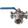 Sanitary Threaded 3 Way Ball Valve T/L port 