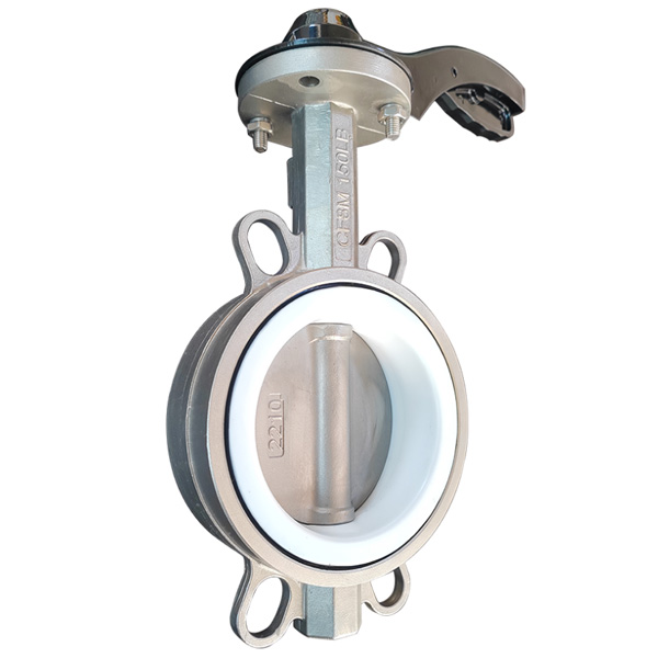 Stainless Steel CF8M PTFE Seat 150LB Wafer Butterfly Valve Manufacture By Pindee Valve