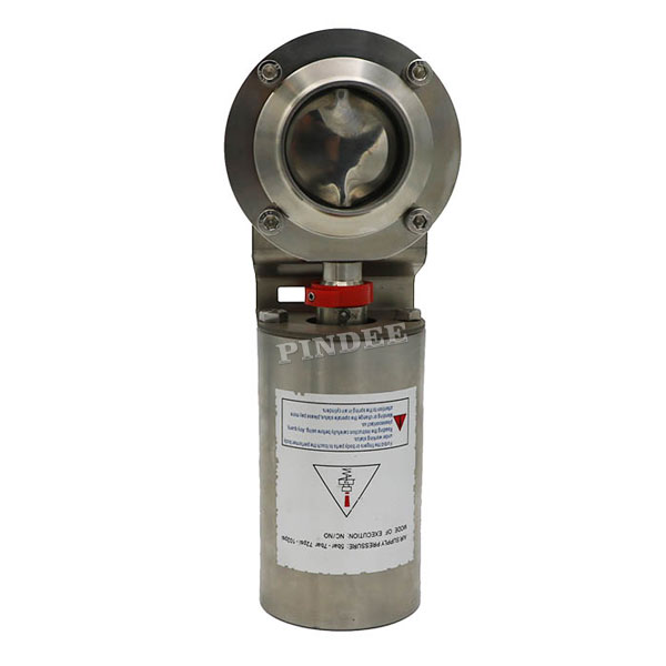 Pneumatic Clamped butterfly valve with stainless steel actuator