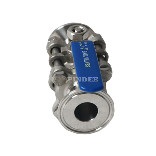 Sanitary 3 Piece Ball Valve With Manual Lever