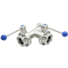 Sanitary Threaded 3 Way Butterfly Valves with Linkage Level 