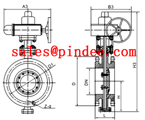 Electric Three-Eccentric Metal Hard Seal Butterfly Valve DRAWING