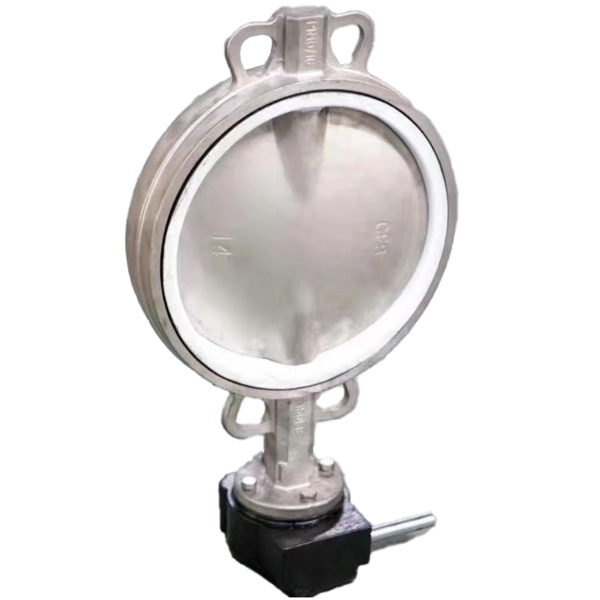Pindee Valve Manufacture PTFE Seat Wafer Butterfly Valve with Worm Gear