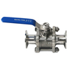 Sanitary 3 Piece Ball Valve With Manual Lever