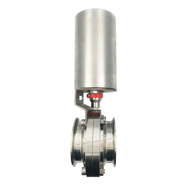 Pneumatic Clamped butterfly valve with stainless steel actuator