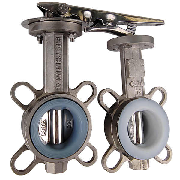 Pindee Valve Manufacture Silicone Rubber Seat Stainless Steel Wafer Butterfly Valve with Handlever