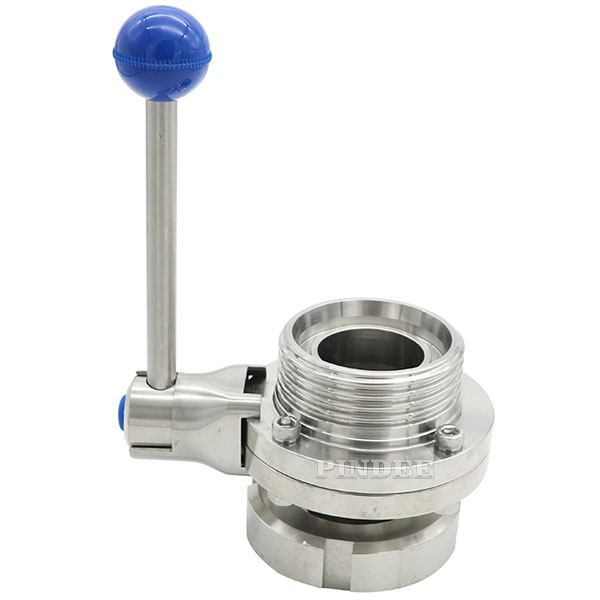 Sanitary SS304 Nut/Male Butterfly Valve