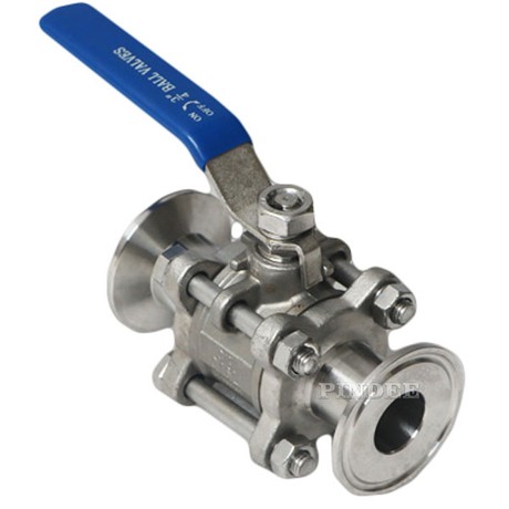 Sanitary 3-Piece Manual Tri-clamp Non Resort Ball Valve