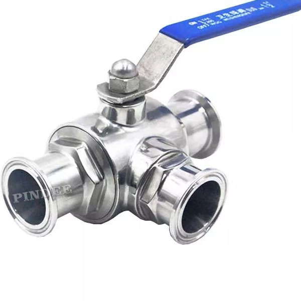 Hygienic Stainless Steel Clamped 3-Way Ball Valve